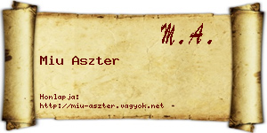 Miu Aszter névjegykártya